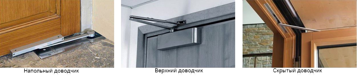 разные типы доводчиков